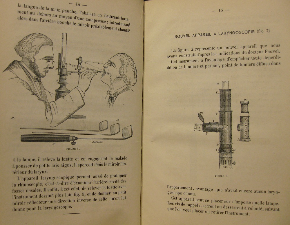 ... laryngoscopy/ENT early illustrated Galante-Fauvel booklet An