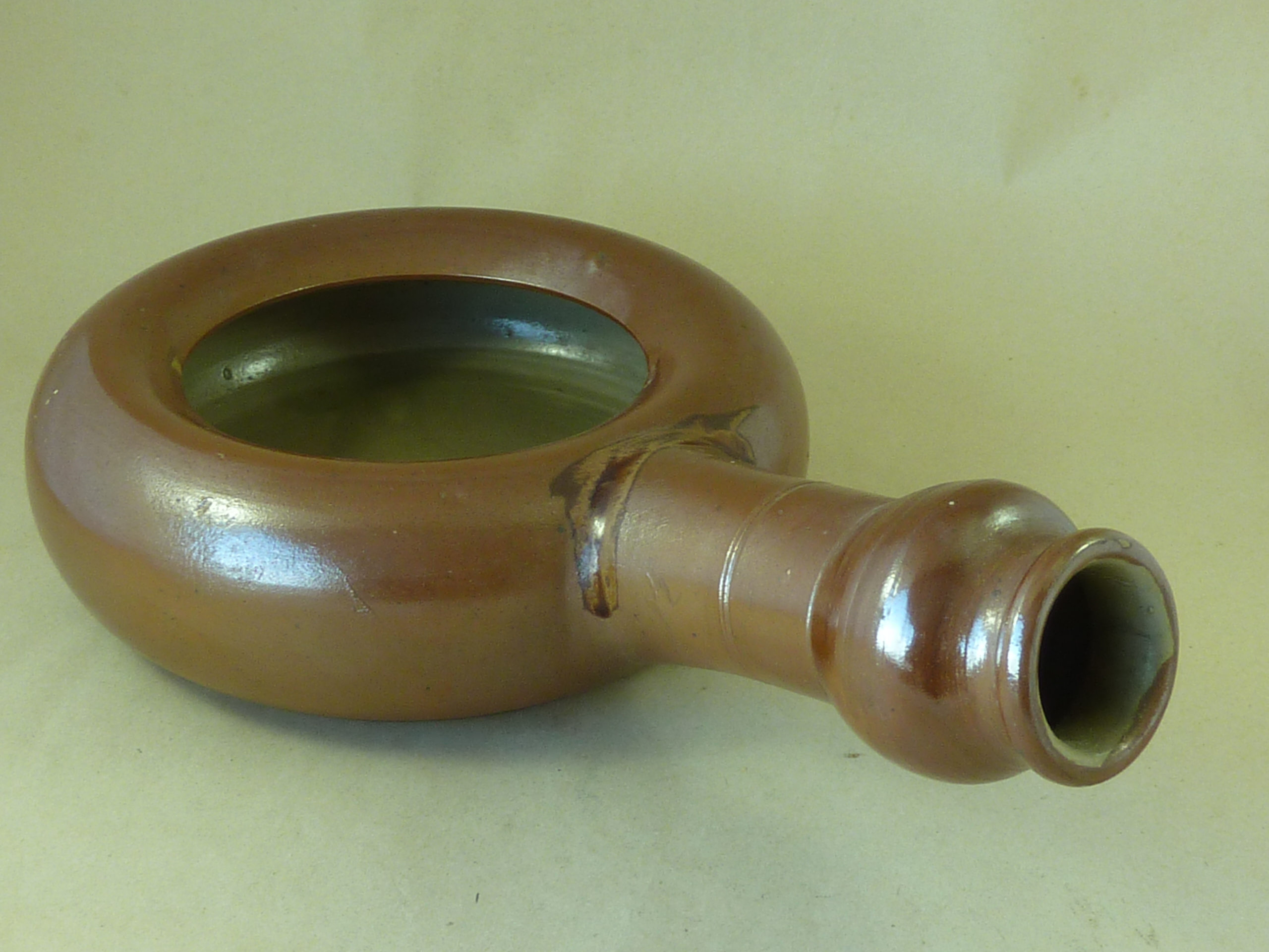 Salt Glaze Stoneware Bed Pan Male Urinal Antique