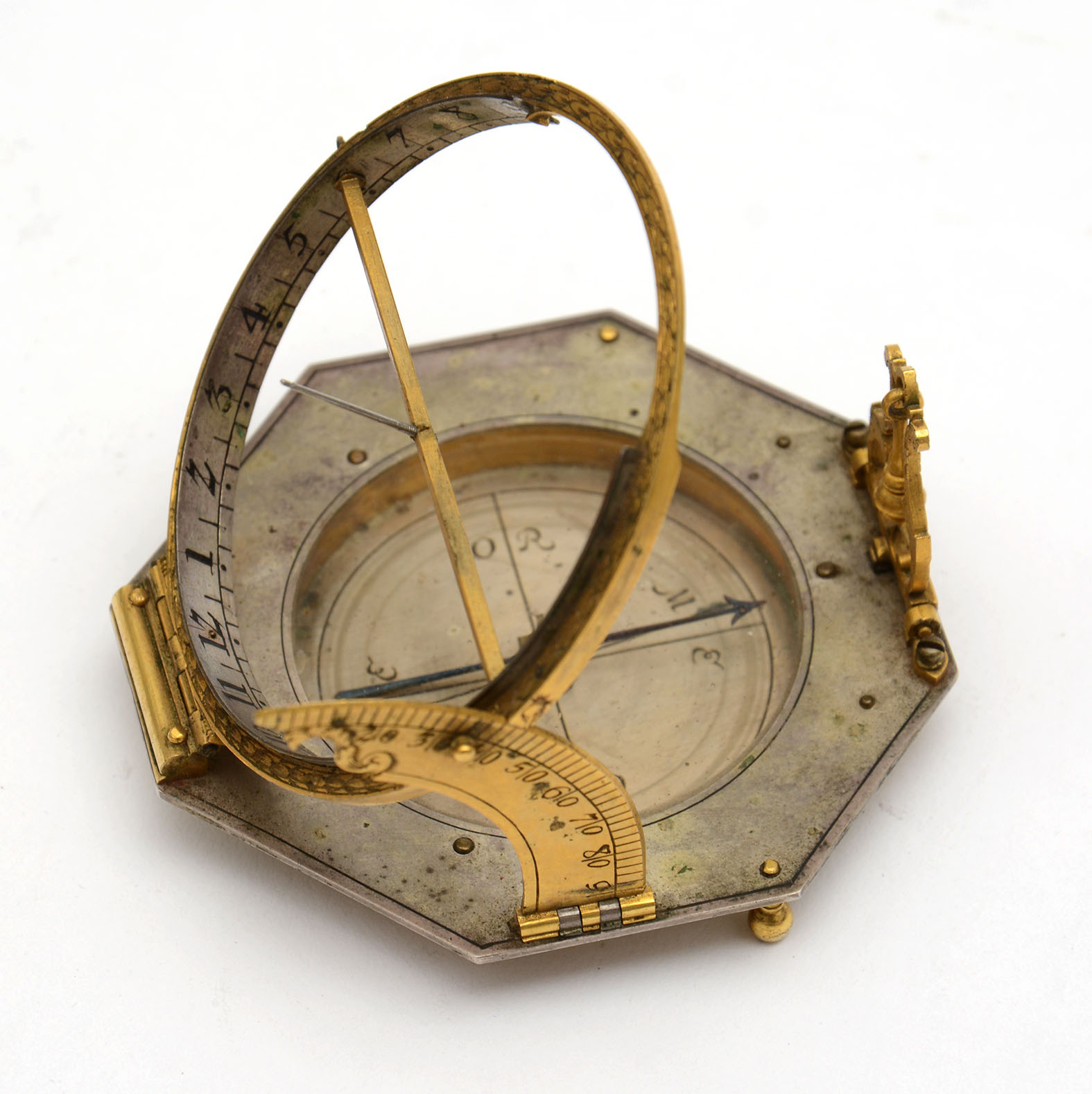 A fine equinoctial Compass Sundial by Johann Willebrand (c. 1658-1726)