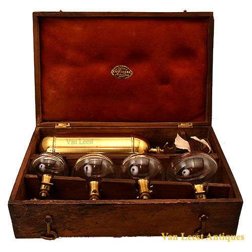 Wet cupping set by Charrière, Circa 1850