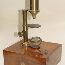 FRENCH CASE-MOUNTED SIDE-PILLAR MICROSCOPE