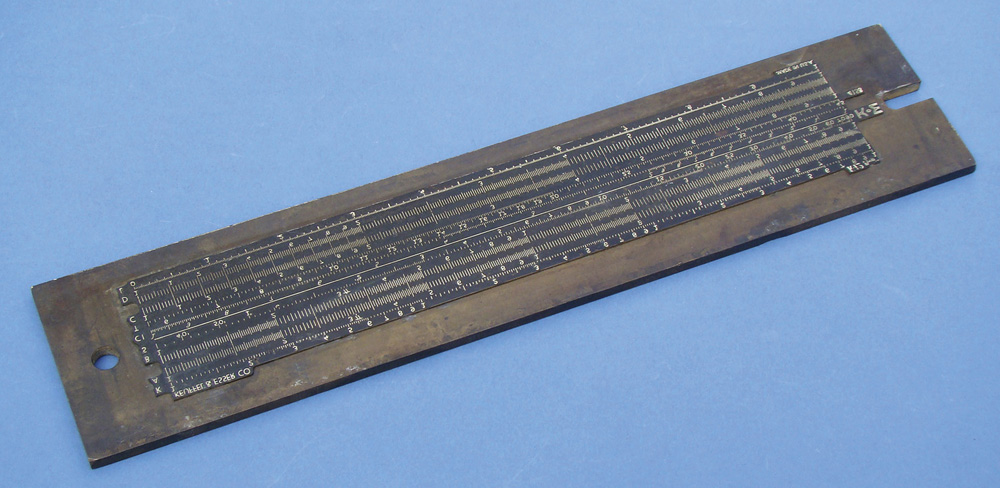 BRASS PRODUCTION PLATE FOR SLIDE RULES