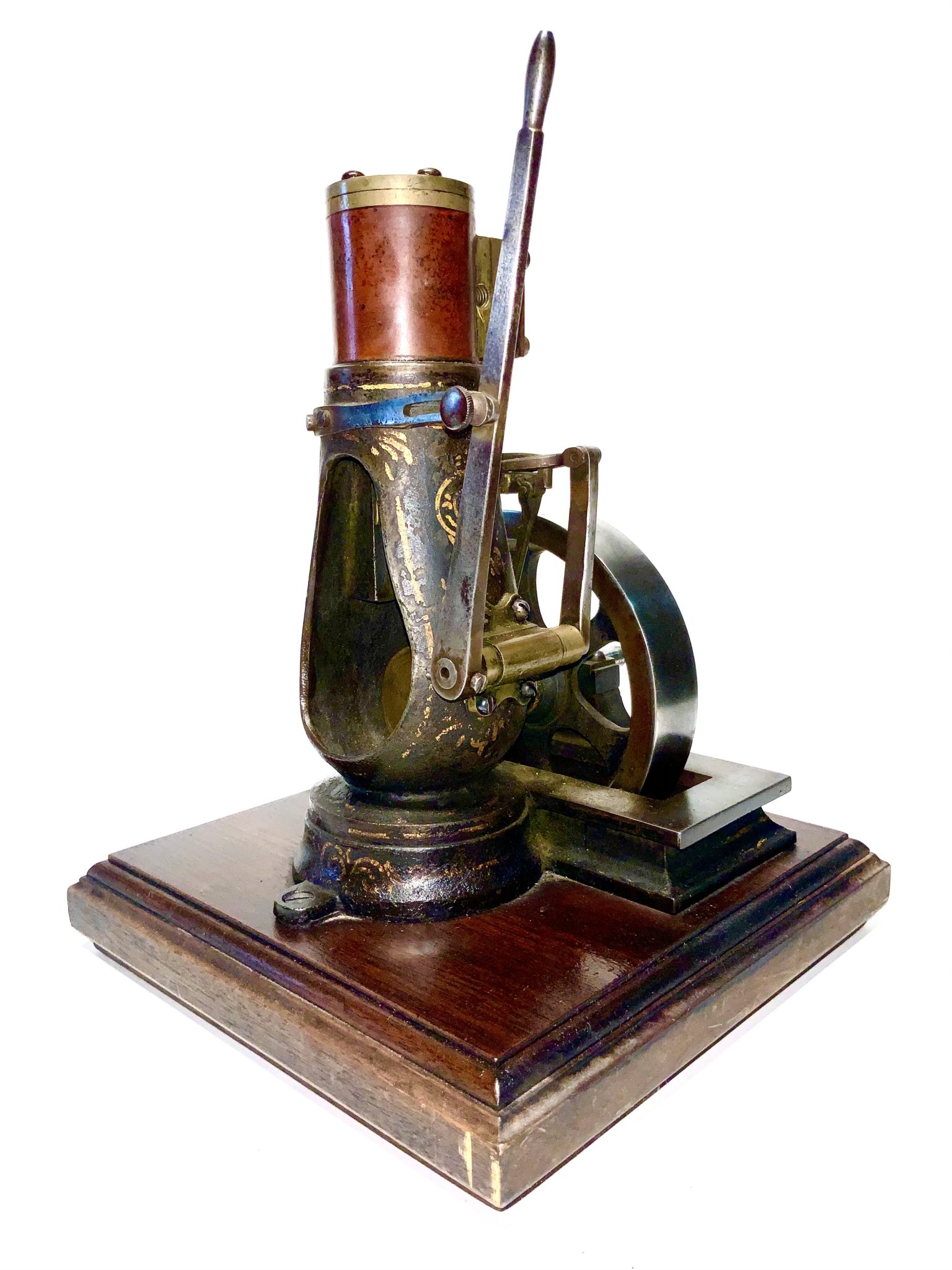 Circa 1880 Ornate Open Bottle-frame Single Cylinder Reversing Steam Jewelers Engine
