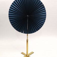 English 19th century beautiful  and rare candle blue silk fan screen light shade by C.W. Dixey”.