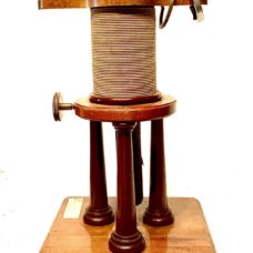 Circa 1880 Elihu Thomson Jumping Ring Electro-magnetic Laboratory Demonstration Device ex. Smith College for Women 19th Century Physics Lab Collection