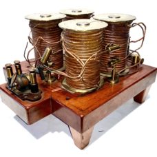 ca. 1880 Extremely Fine Quadra-Coil Electro-Magnetic Levitation Demonstration Device, Ex-Smith College 19th C. Electrical Lab Study Collection