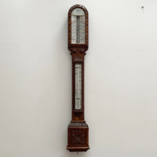 Victorian Carved Oak Admiral Fitzroy Storm Barometer by J Hicks of London