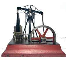CA 1880 MODEL OF CA 1849-1853 VERY EARLY CORLISS WALKING BEAM STEAM ENGINE WITH UNUSUAL VALVE GEAR