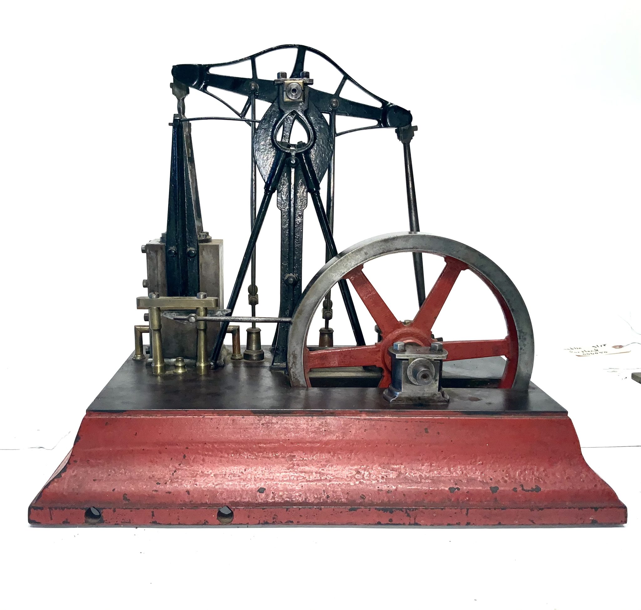 CA 1880 MODEL OF CA 1849-1853 VERY EARLY CORLISS WALKING BEAM STEAM ENGINE WITH UNUSUAL VALVE GEAR