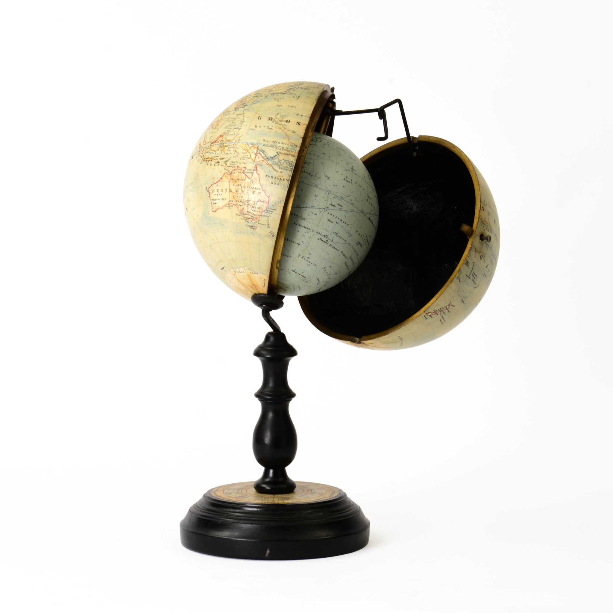 A rare combined terrestrial and celestial Globe by Jan Felkl & Son