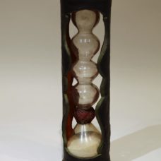 Leather-mounted hourglass made in France circa 1700/1720