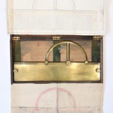 A presentation example of a new-form of an huge ruler-protractor with original drawing and dedication – 1862