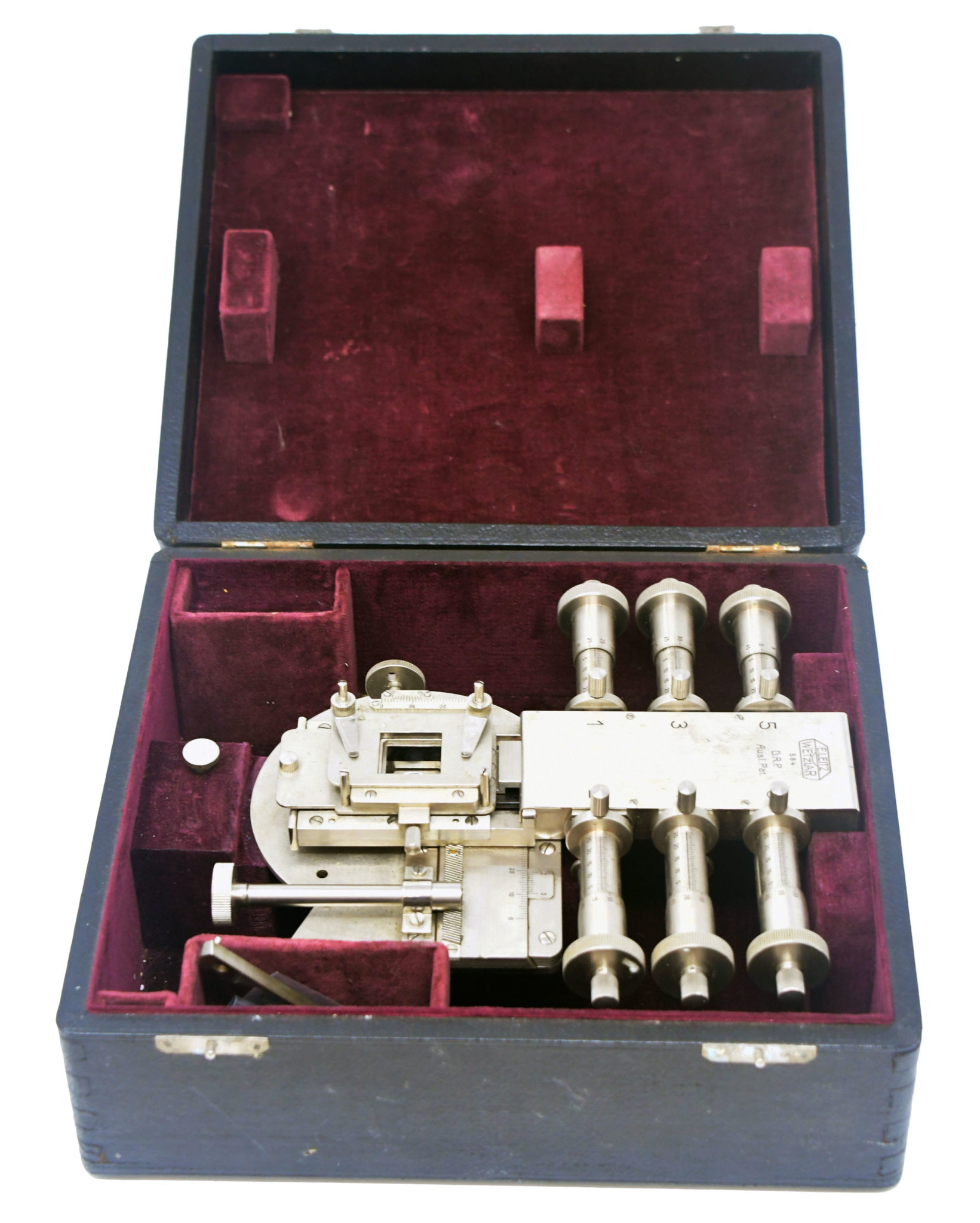 Early six-spindle integrating stage for the microscope by E. Leitz, ca. 1930