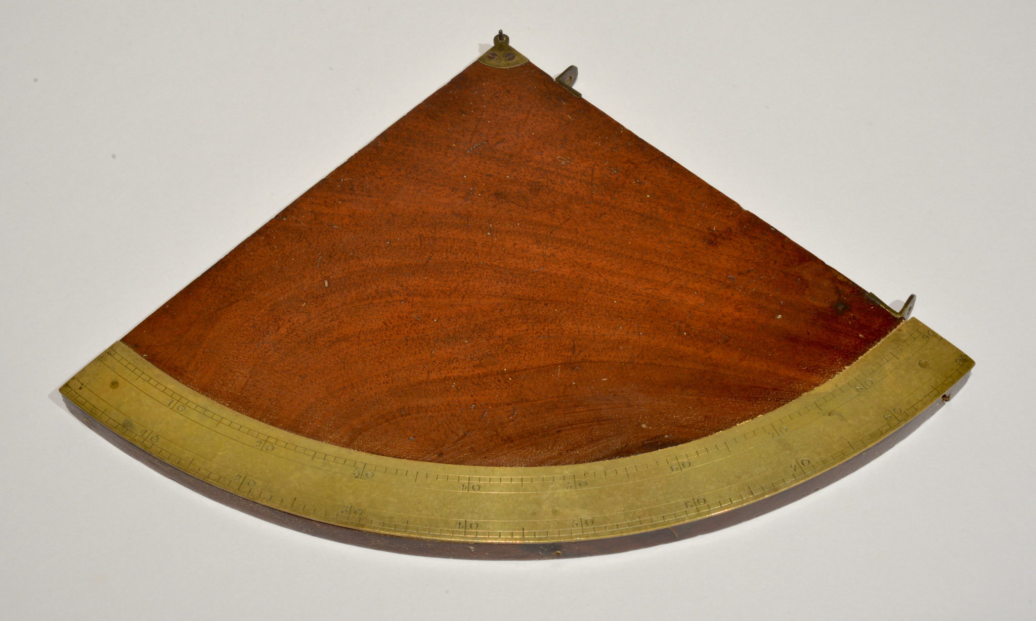 18th century English mahogany and brass quadrant.
