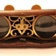 ~RARE AND FINE PAIR OF GILT BRASS OCUSCOPE OPERA GLASSES- ARTHUR CHEVALIER~