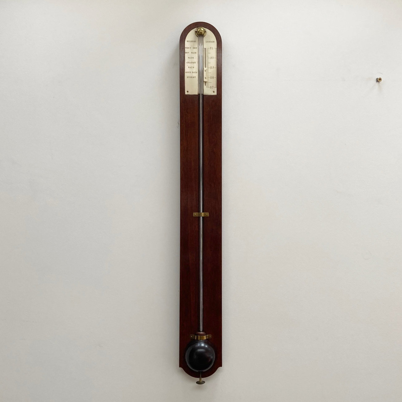 Late Eighteenth Century Mahogany Stick Barometer by Gilbert London