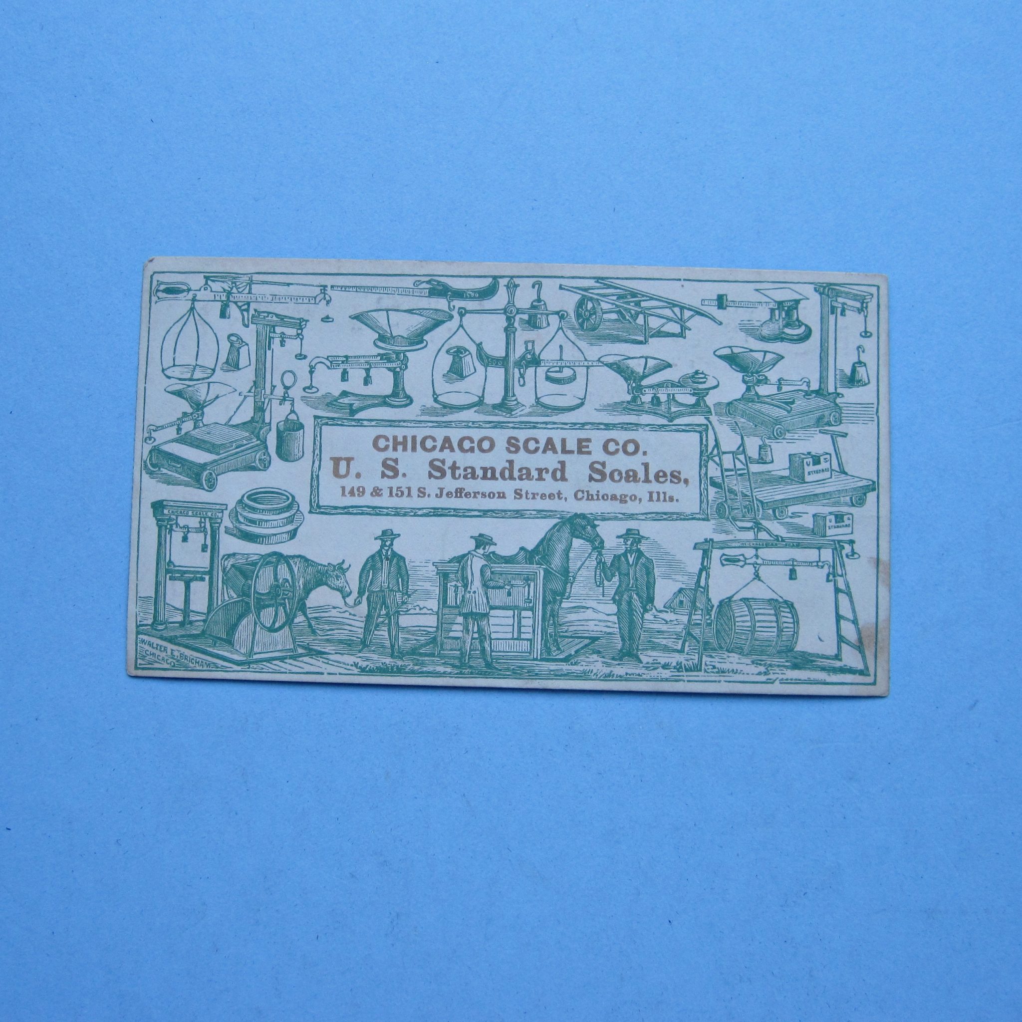 Rare 19th-Century Trade Card for Chicago Scale Co.