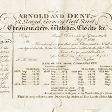 Unique proof Arnold & Dent trade card, c.1830