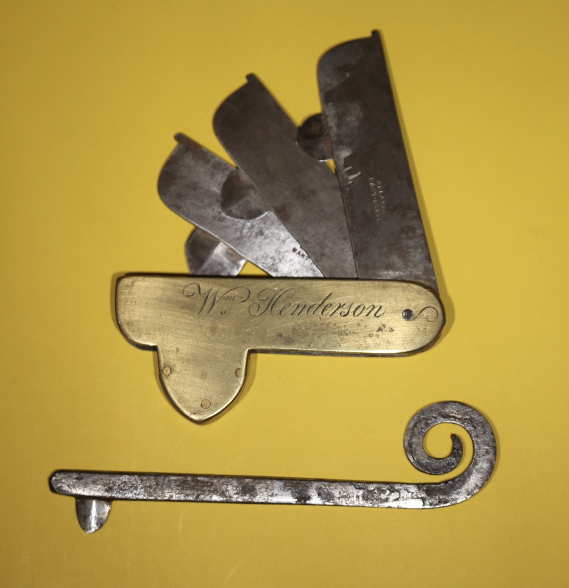 A Nineteenth century Fleam and an Eighteenth Century Blacksmith Made Veterinary Fleam
