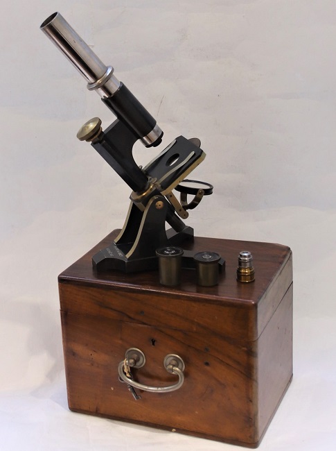 A rare and early Thury & Amey microscope numbered “117”, c. 1880