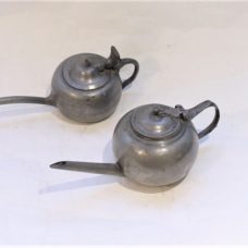 Two pewter invalid/sick feeders 18th and 19th century