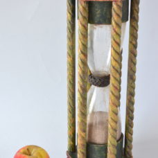 Early 17th century big size painted wooden hourglass
