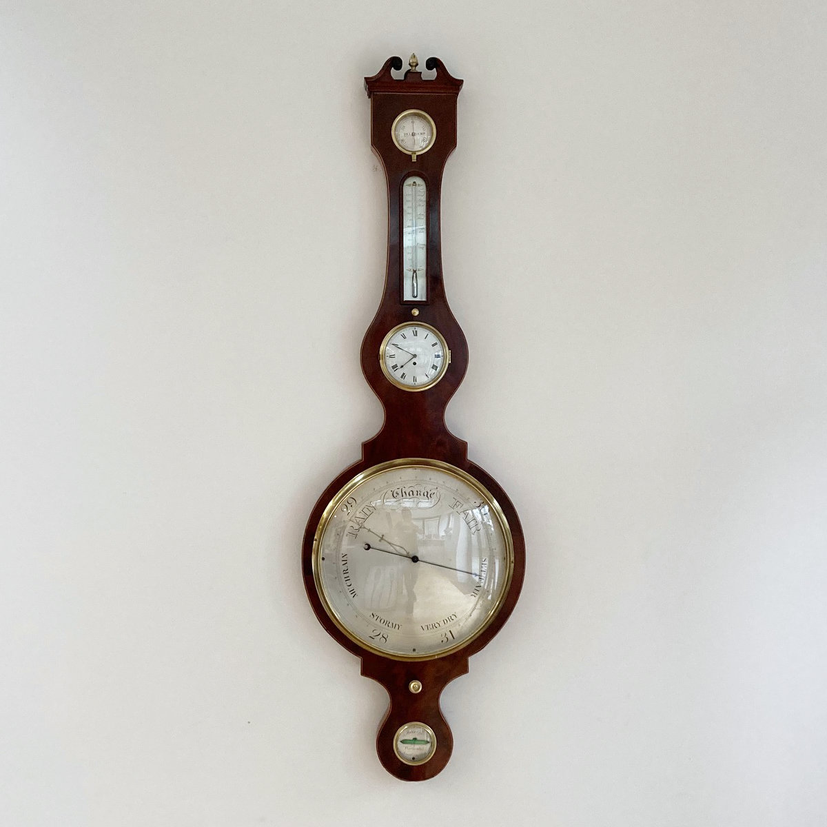 George IV Clock Wheel Barometer for Tarelli of Northampton with Tagliabue Provenance