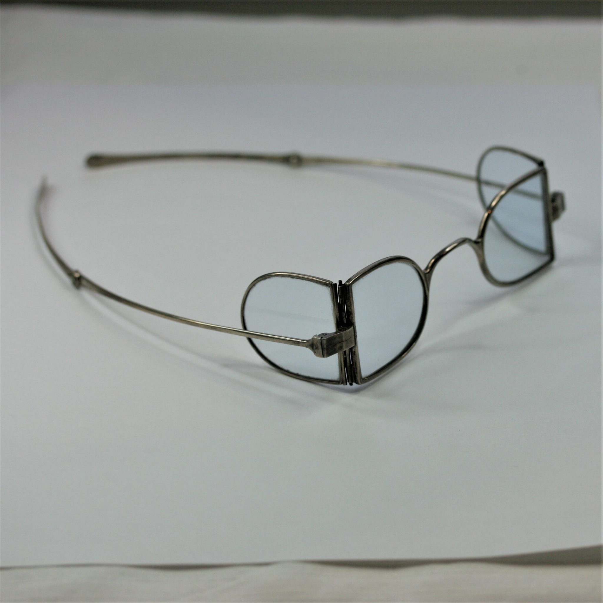 SILVER  4 LENS FOLDING SPECTACLES C1860 , IN GOOD CONDITION