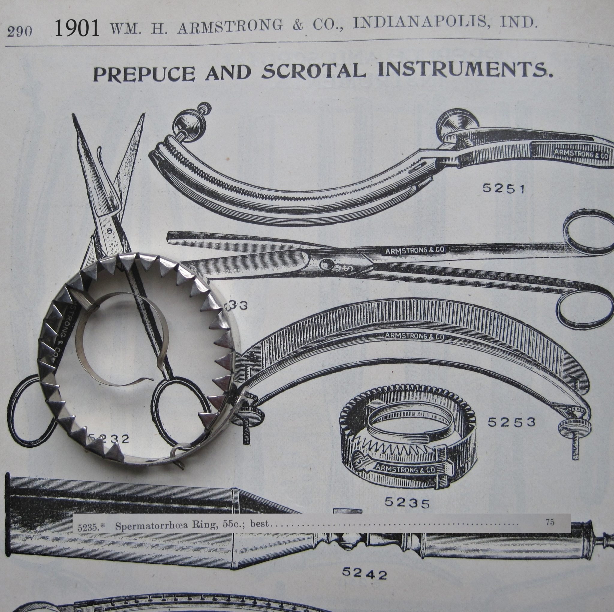 Spermatorrhea Ring used to Prevent Masturbation and Nocturnal Emission