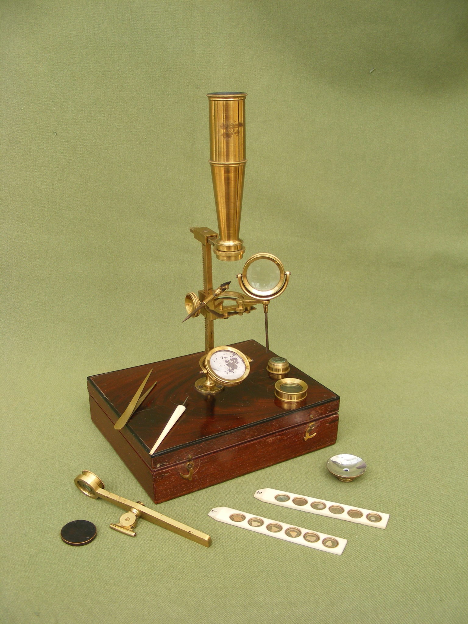 FINE COMPOUND & SIMPLE GOULD-TYPE MICROSCOPE BY CARY