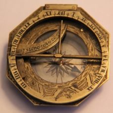 ~LATE 18TH CENTURY AUGSBURG PATTERN EQUINOCTIAL COMPASS/SUNDIAL-GRASSL~