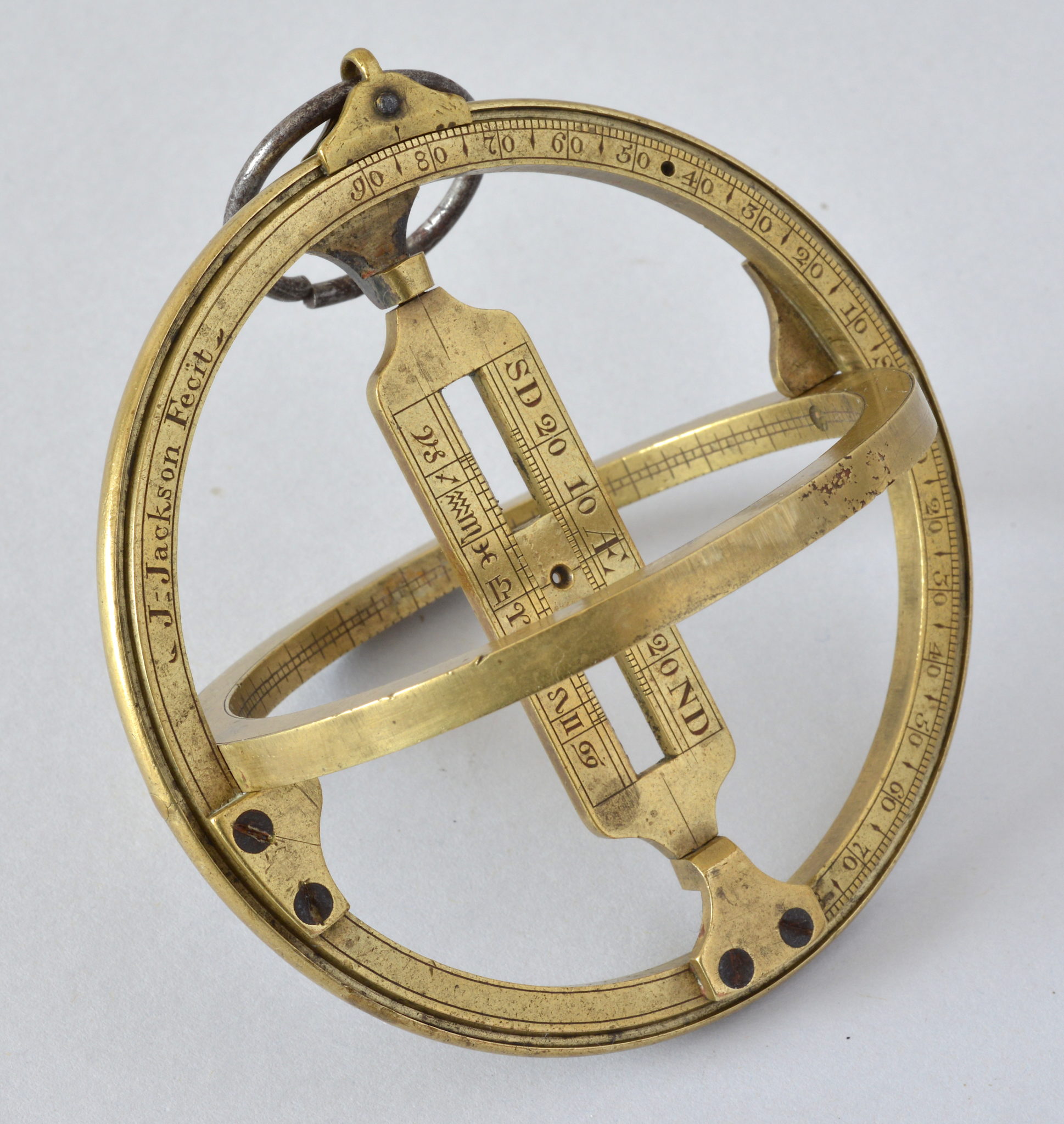 Brass equatorial ring signed J. (Joseph) Jackson Fecit made circa 1760
