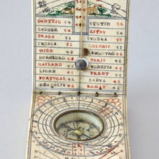Polychrome ivory diptych sundial by Melchior Karner dated 1694