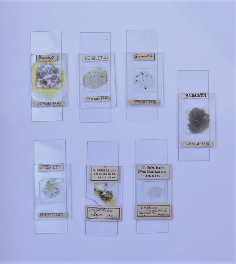 Collection of 7 mineral’s thin section by Deyrolle and Boubée, circa 1900