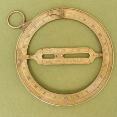 FINE SIX INCH UNIVERSAL EQUINOCTIAL RING DIAL BY JOHN GILBERT Ca. 1750