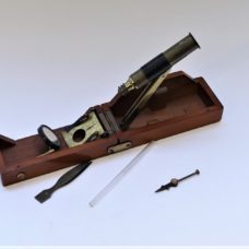 Rare Dixey miniature folding travelling microscope circa 1840