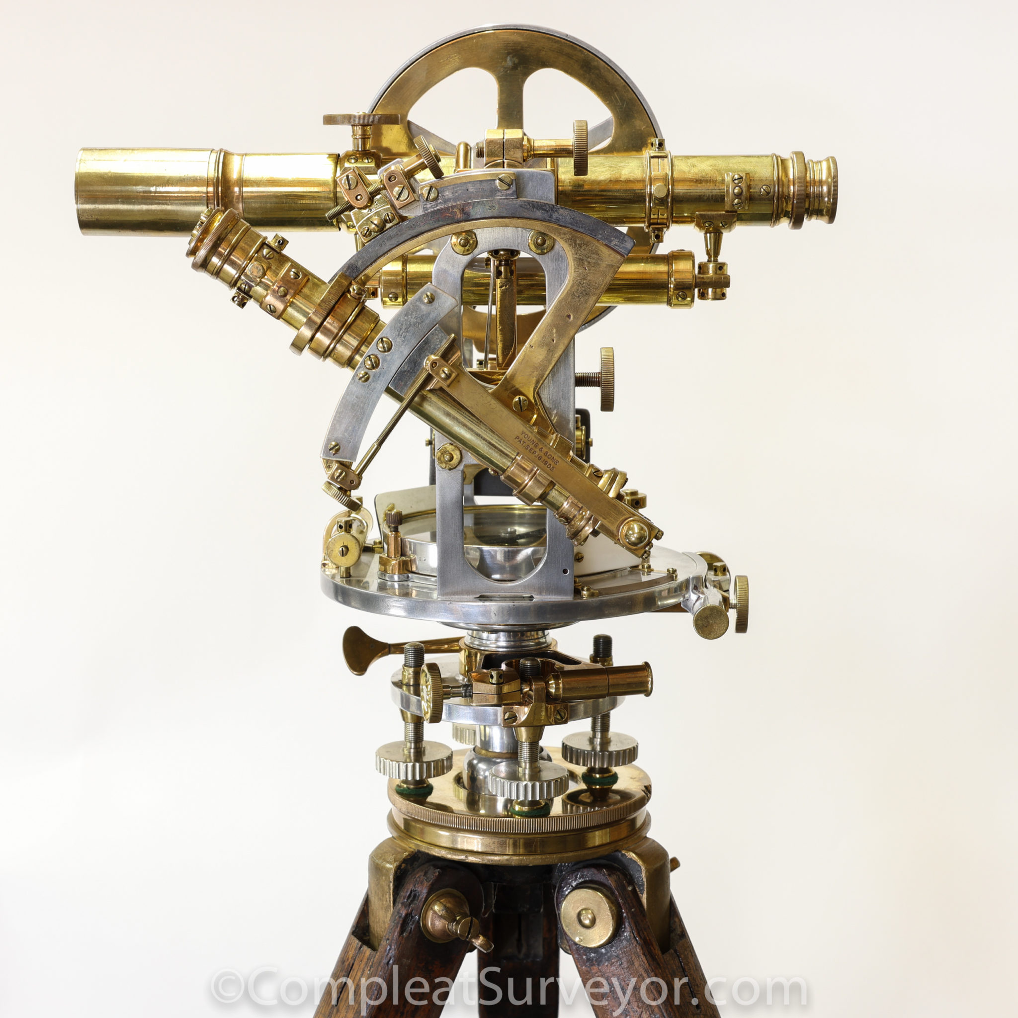 Wonderfully Restored and Polished Young & Sons Solar Transit – 1911