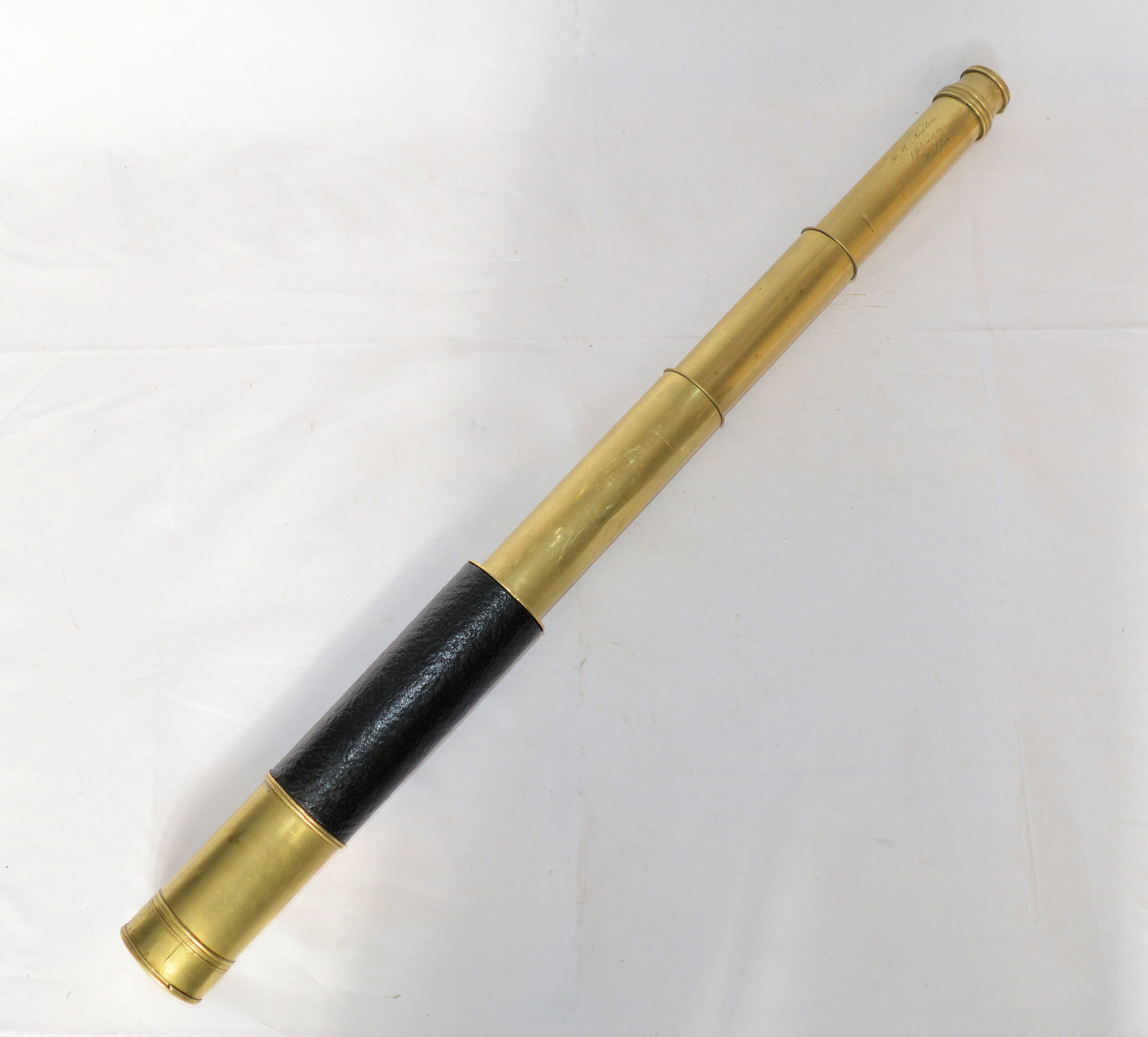 Three draw telescope J. Newton, Halifax. Fleaglass