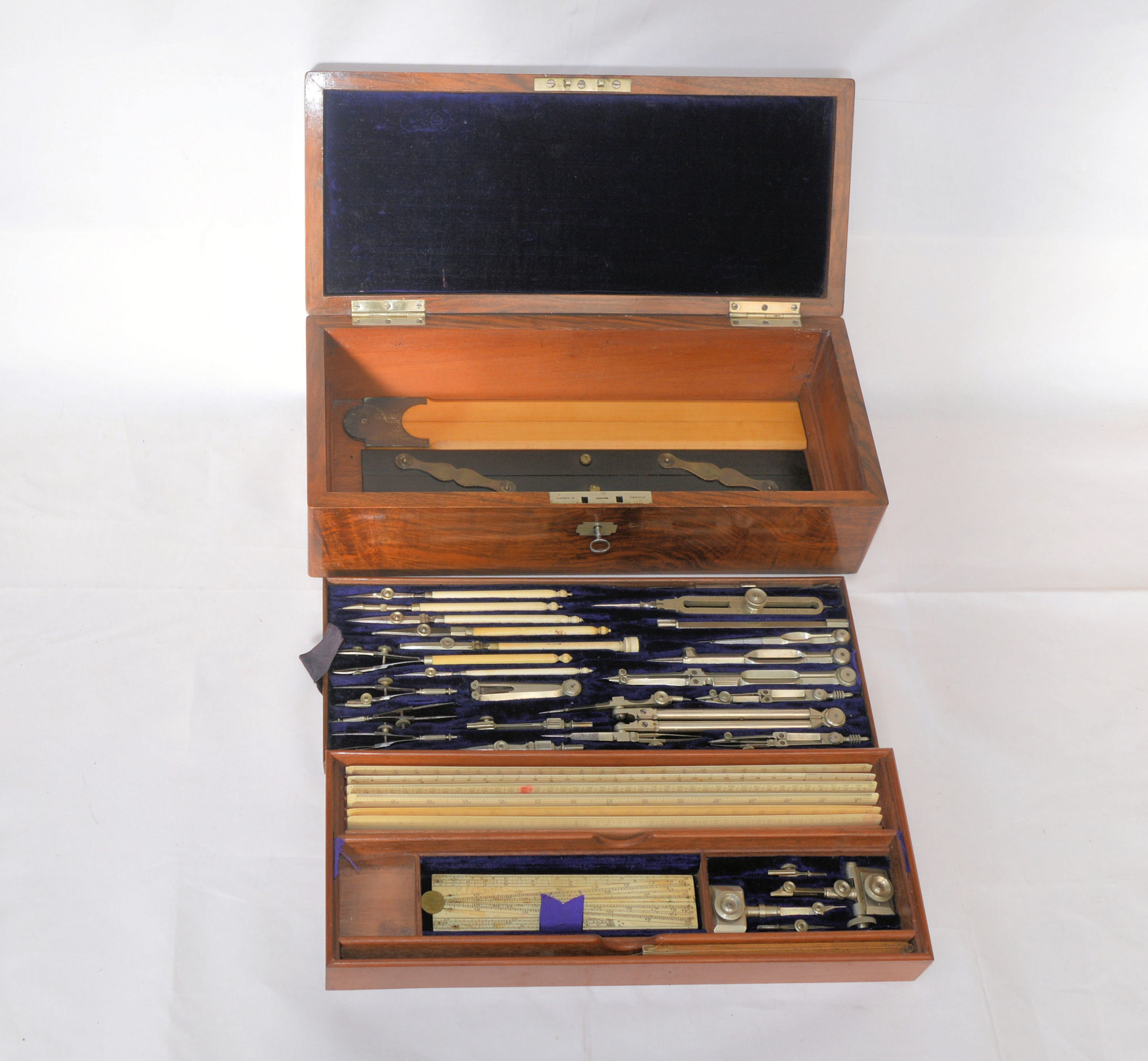 SOLD – A large set of drawing instruments, napier compass etc.