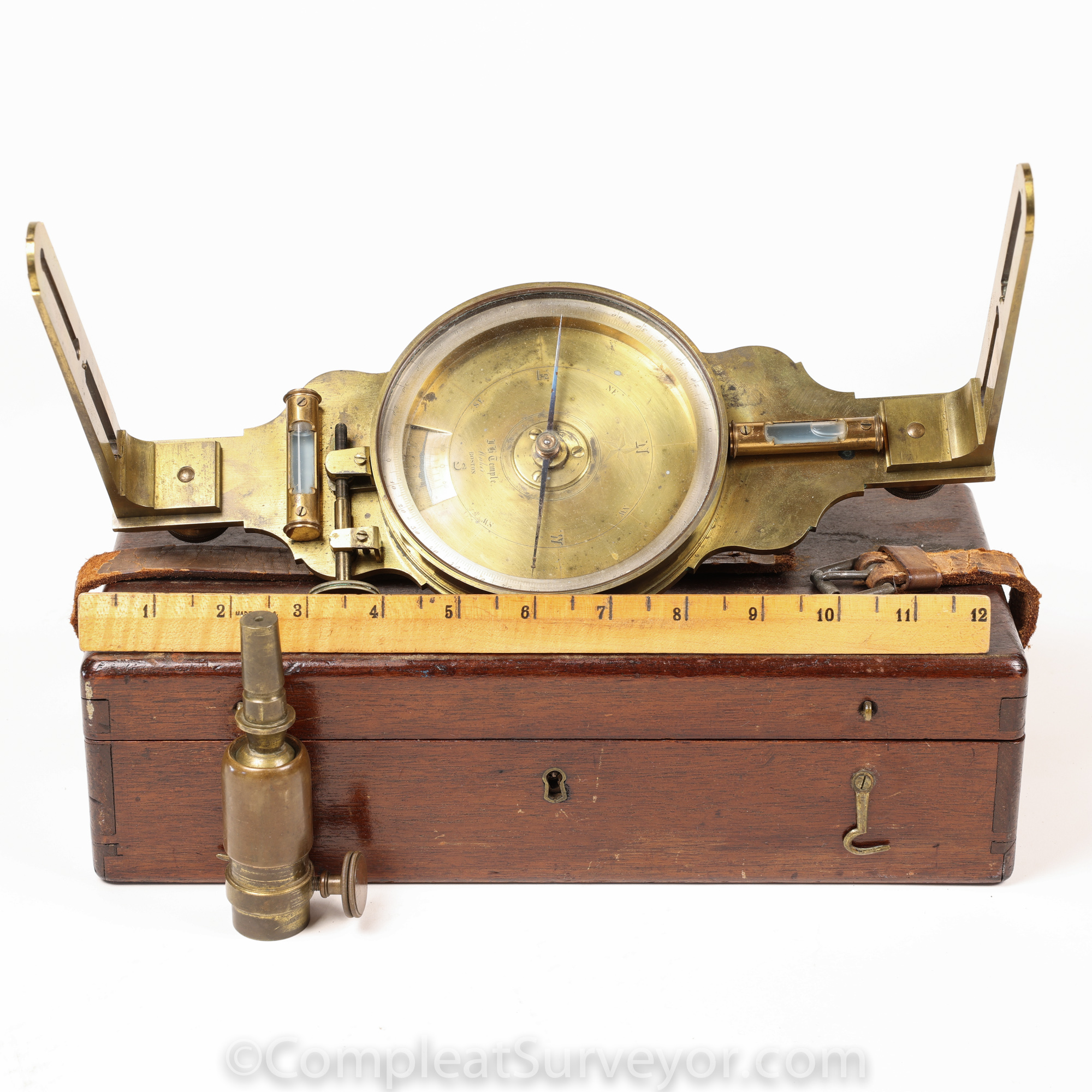 Wonderful John Temple Small Surveyors Compass – Circa 1850