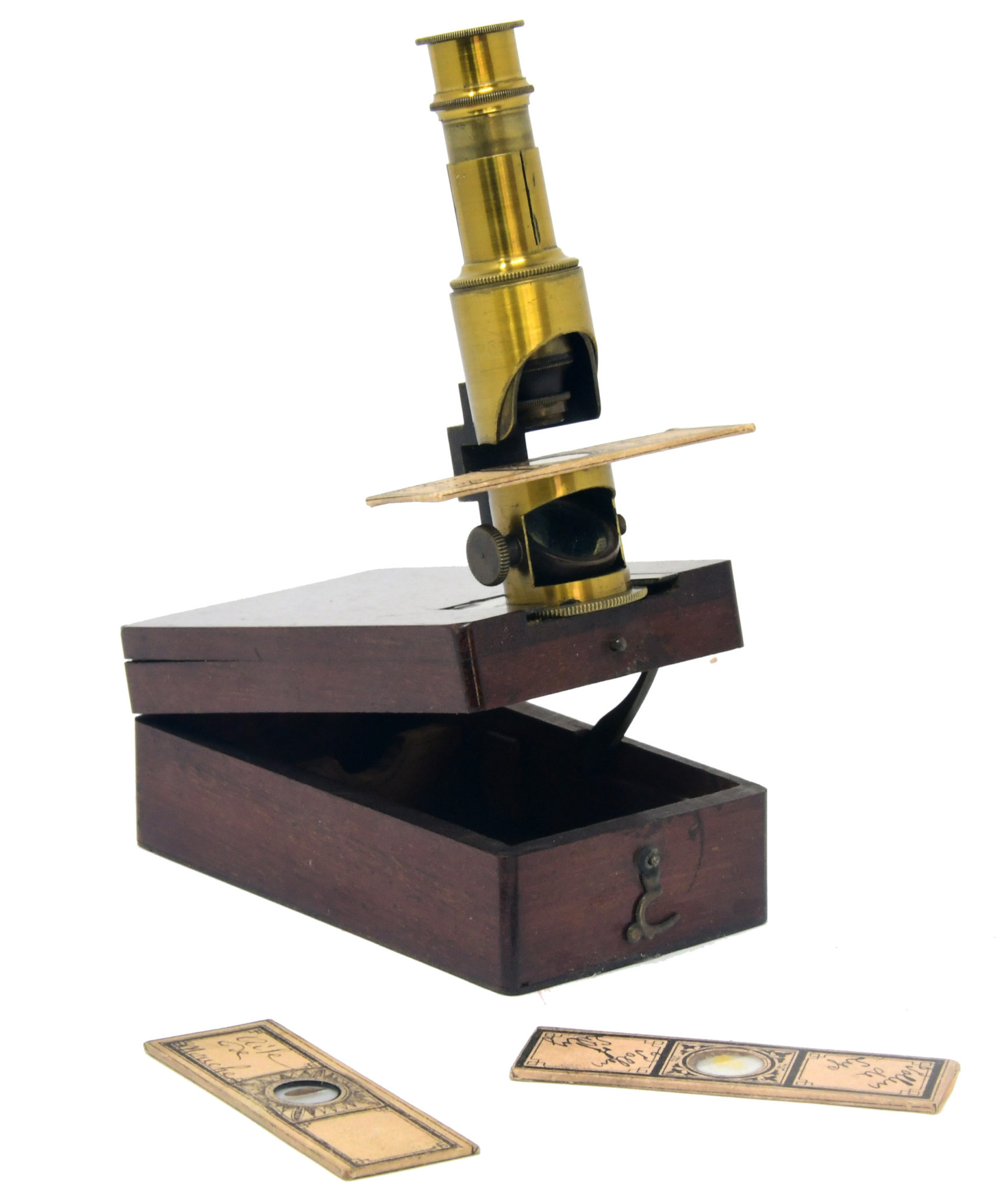 An early version of the French tiny microscope à niche (AKA “Bertrand”),  ca. 1850