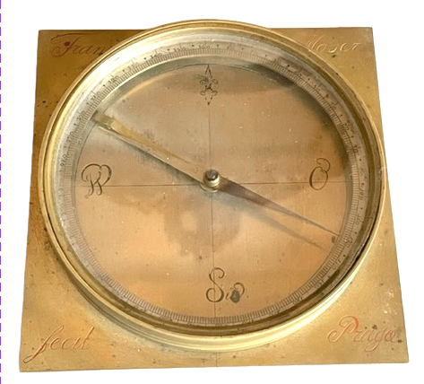 18TH Century Compass Praga Franz Moser Fecit