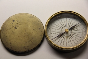 ~GOOD ALL BRASS POCKET COMPASS-J. CASARTELLI~