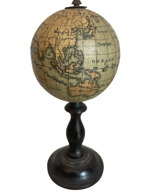 1880 14 LEBEGUE FRENCH ANTIQUE TERRESTRIAL GLOBE MAPPEMONDE unusual base