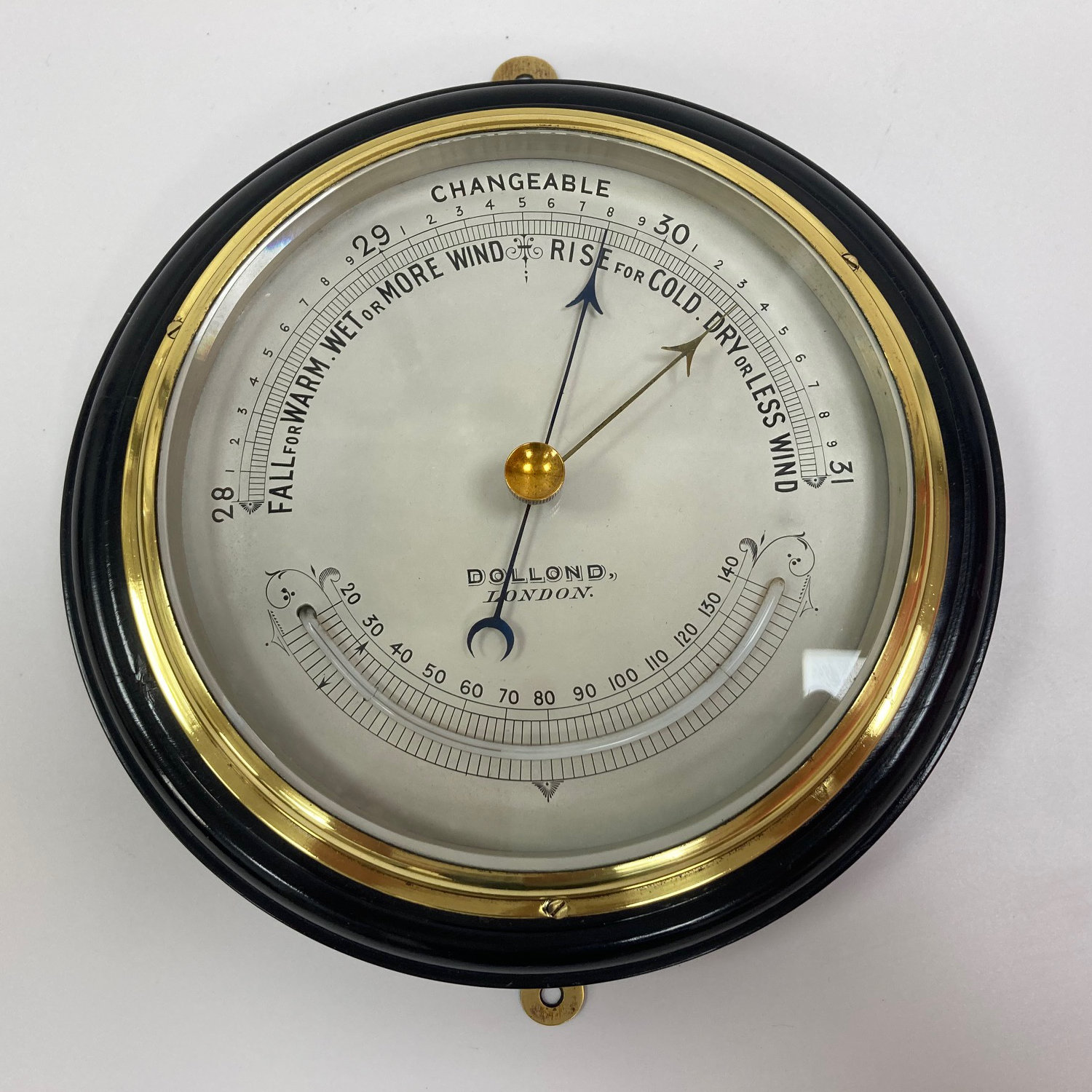 Victorian Ebonised Aneroid Wall Barometer by Dollond of London