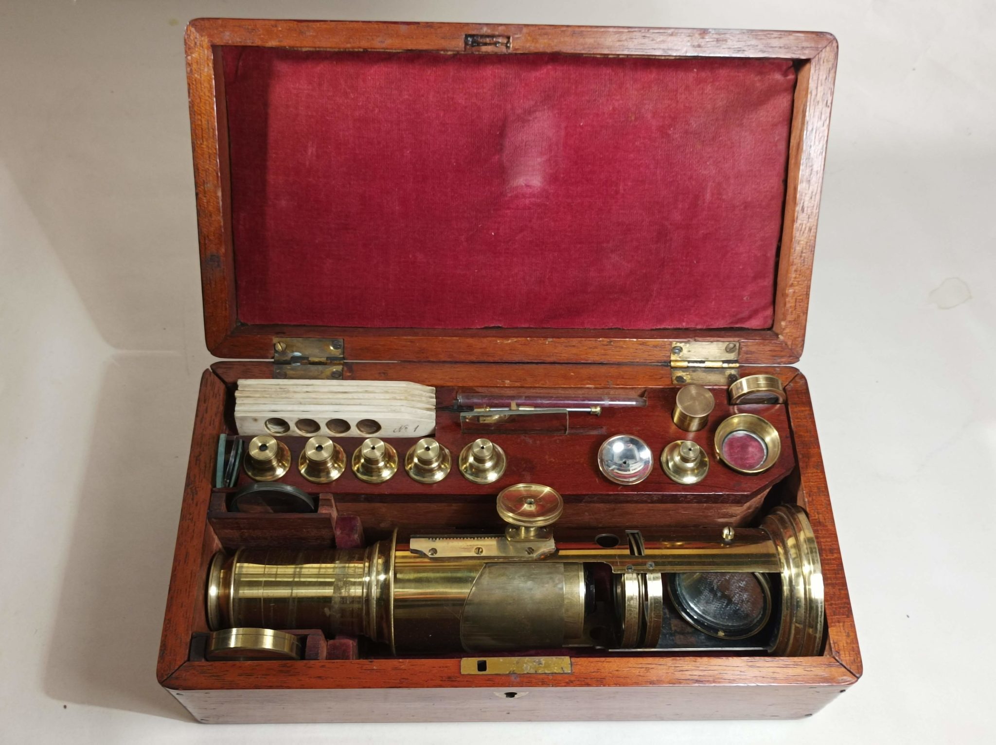 A COMPLETE DRUM-MICROSCOPE with accessories