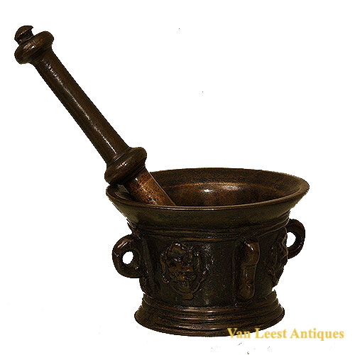 French Bronze Mortar and Pestle, 17th C