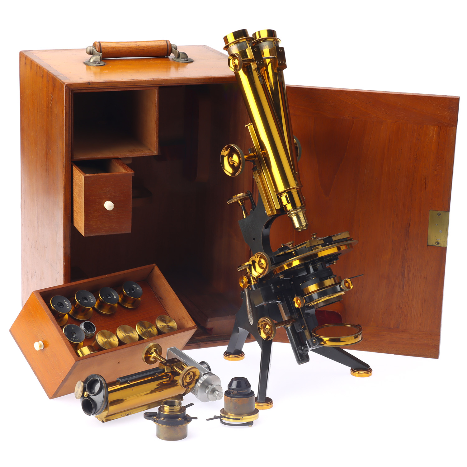A Large & Impressive Binocular/Monocular Van Heurck No.1 Microscope By Watson & Sons