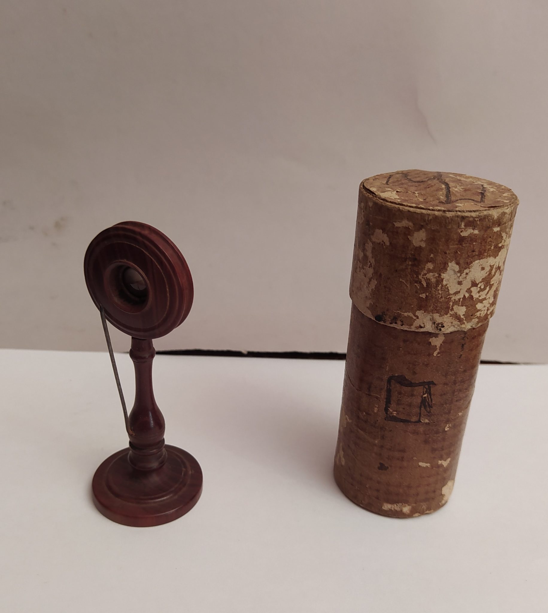 Late 18th Century wooden simple microscope
