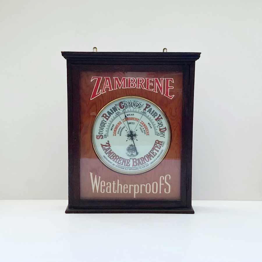 Large Shop Display Aneroid Barometer by Aitchison for Zambrene Weatherproof Clothing